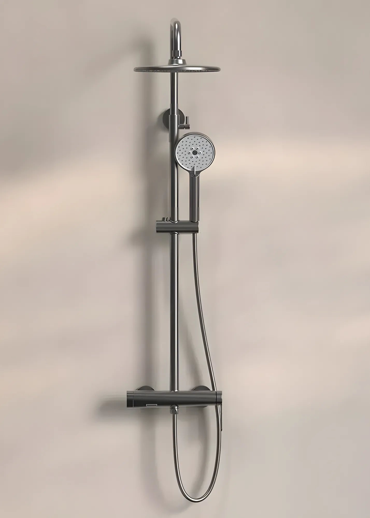 Klassisches Duschset – mattes Schwarz, modernes Design aus Edelstahl