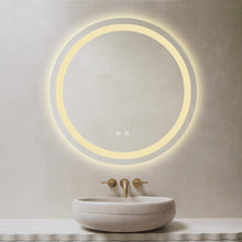 Runder LED-Badezimmerspiegel H105 mit 3 Lichtfarben, Anti-Beschlag und Touch-Steuerung