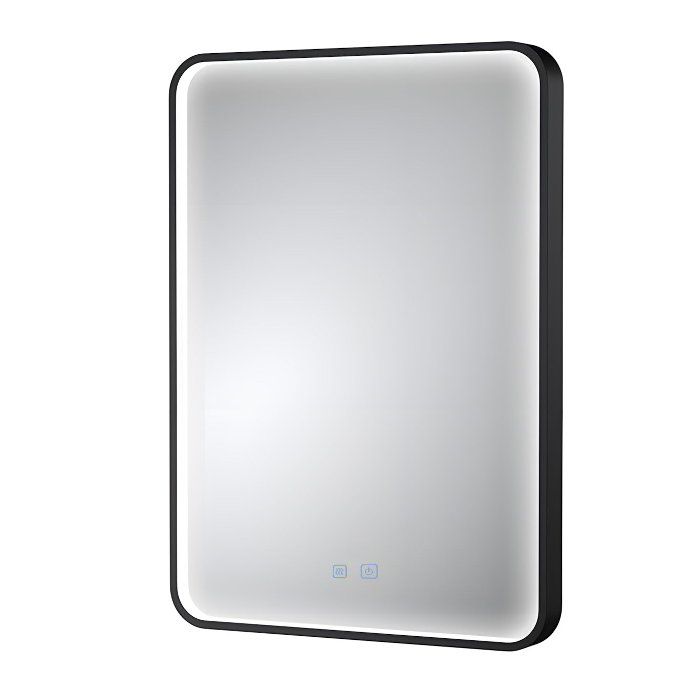 LED Badezimmerspiegel H-1110 mit schwarzem Aluminiumrahmen und Anti-Beschlag – 60x80 cm, Touch,