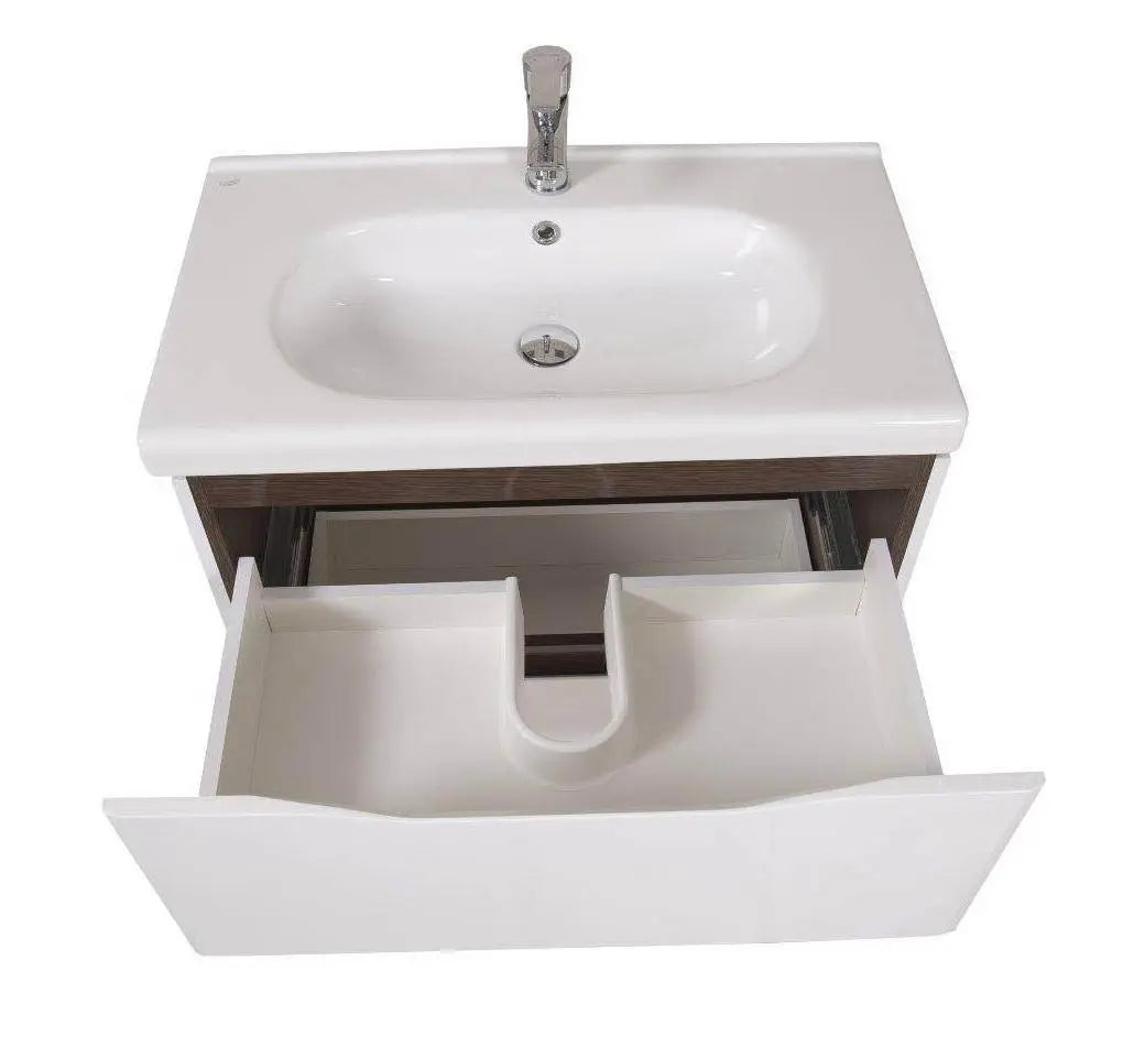 Mobilier de baie suspendat Venice, Alb+Wenge (City) Aqua Rodos