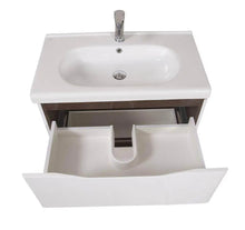 Mobilier de baie suspendat Venice, Alb+Wenge (City) Aqua Rodos