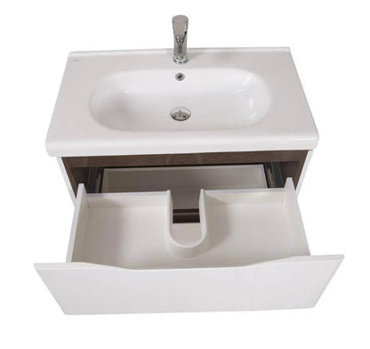 Mobilier de baie suspendat Venice, Alb+Wenge (City) Aqua Rodos