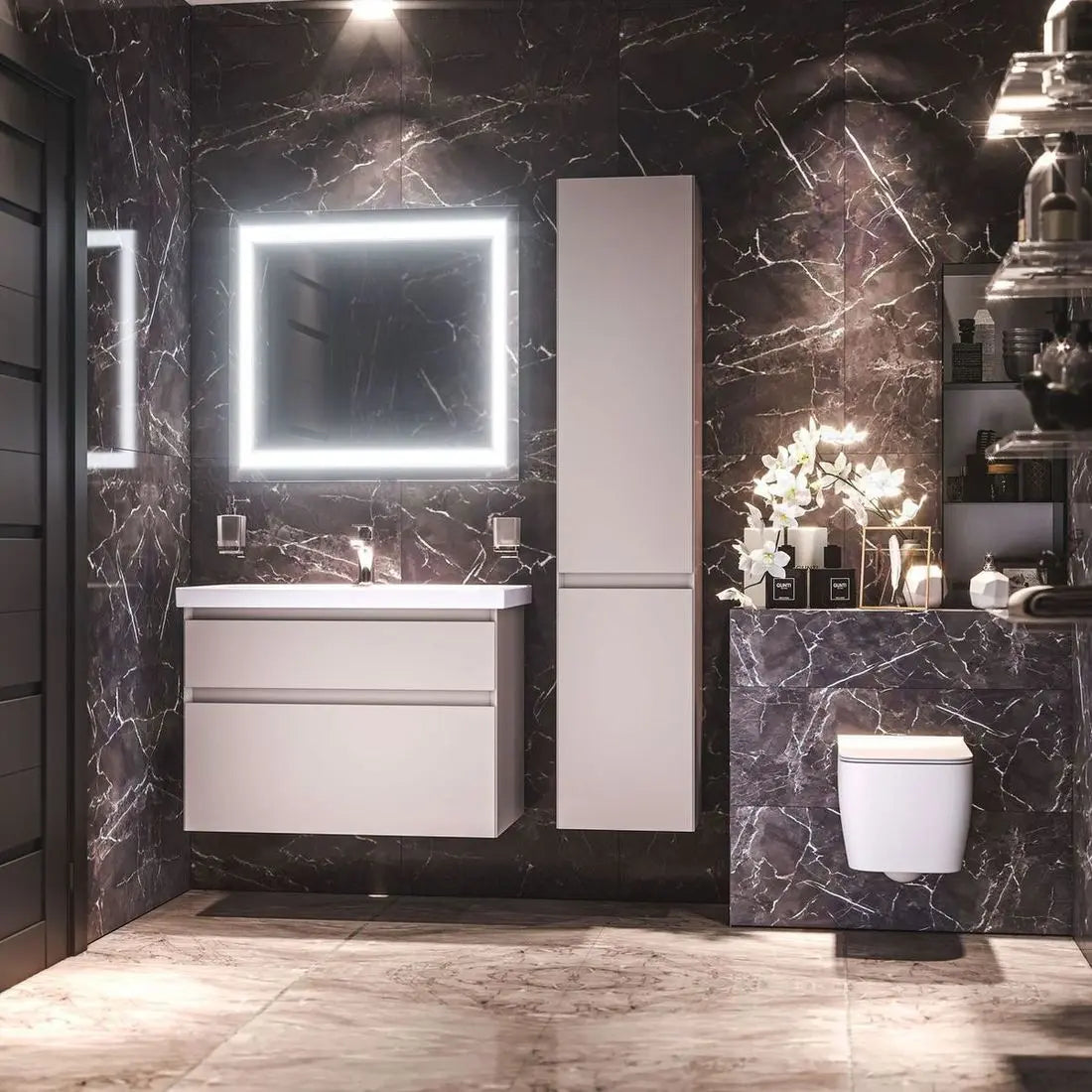 Mobilier de baie suspendat Elite, Mokko Aqua Rodos