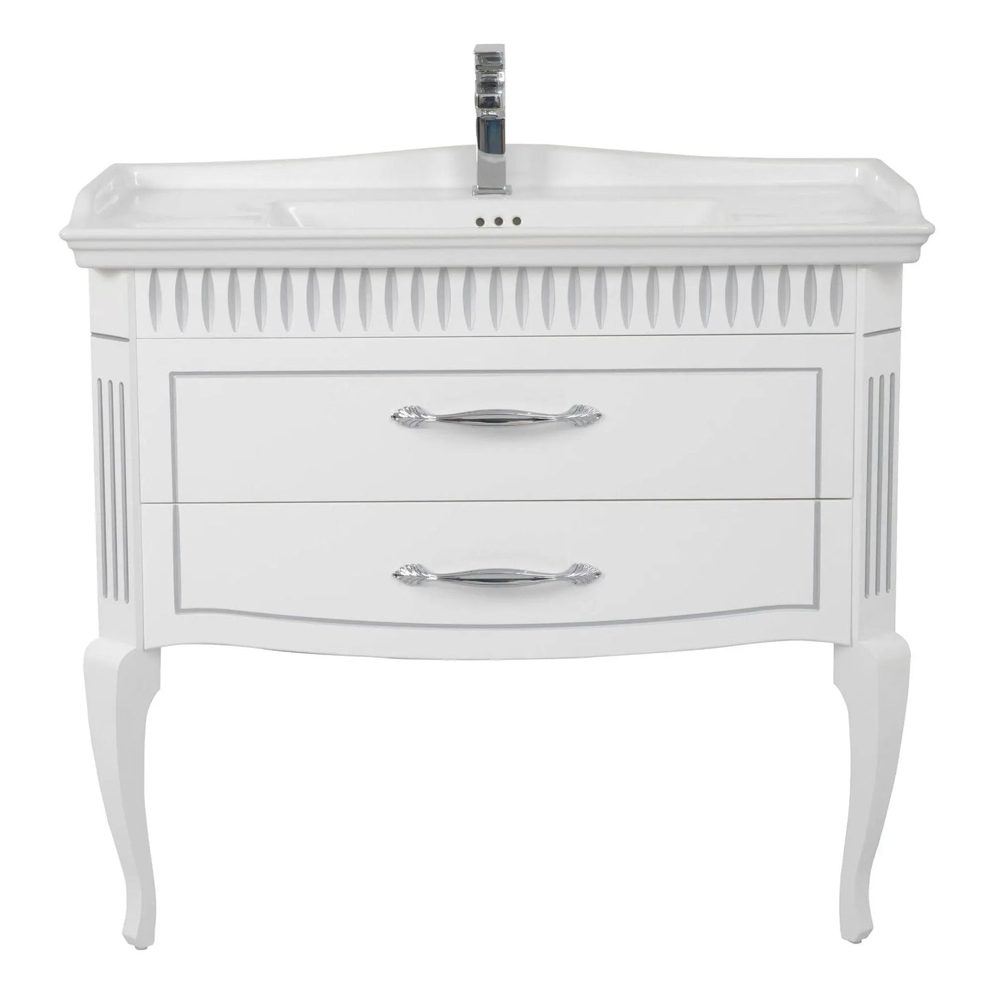 Mobilier de baie pe pardoseală Royal, Alb+argintiu Aqua Rodos