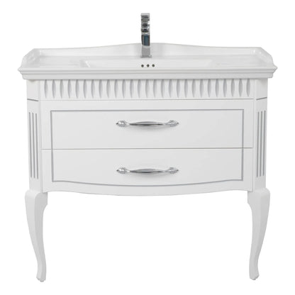 Mobilier de baie pe pardoseală Royal, Alb+argintiu Aqua Rodos