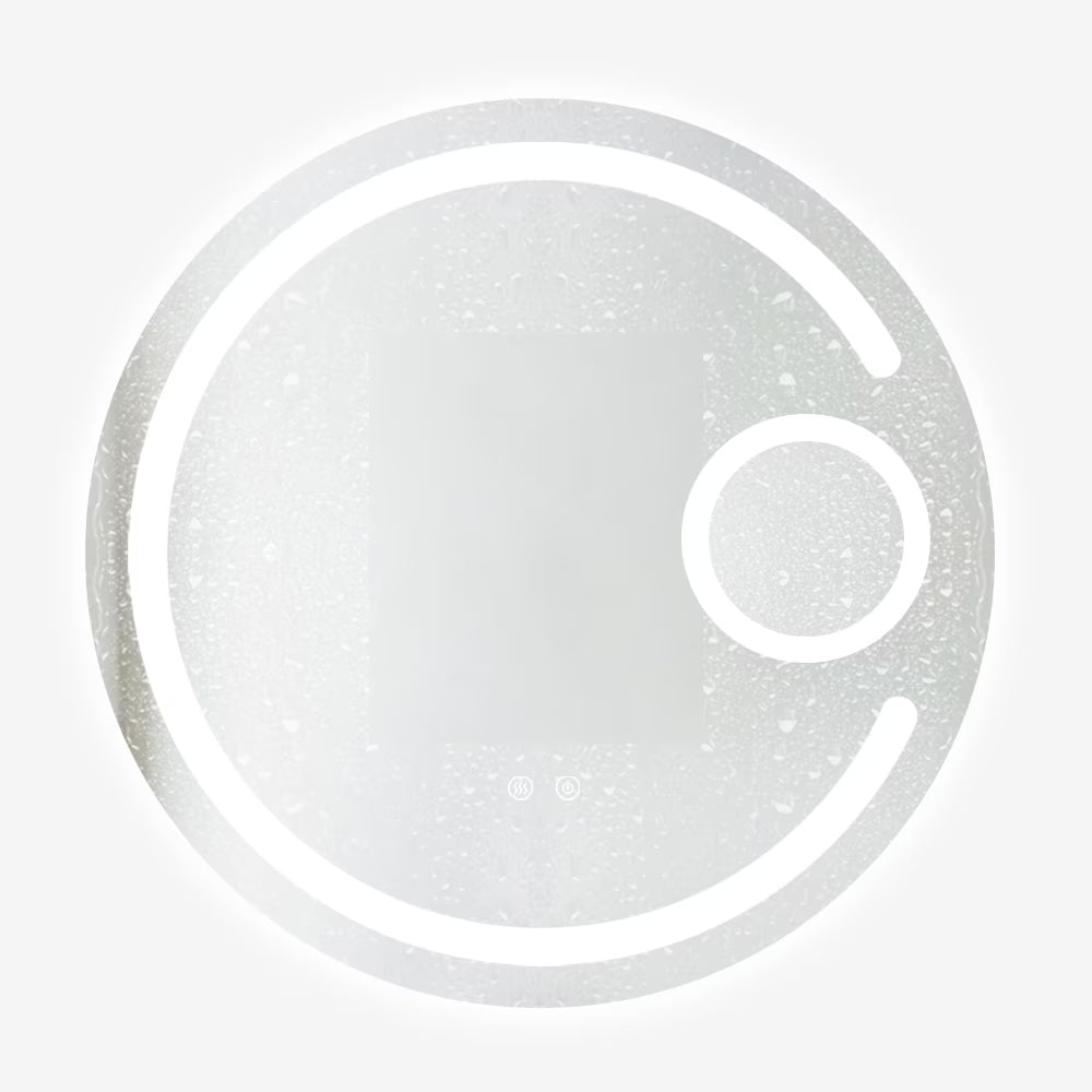 Runder LED-Badezimmerspiegel H13 mit 3 Lichtfarben, Anti-Beschlag, Touch-Steuerung und integriertem Kosmetikspiegel
