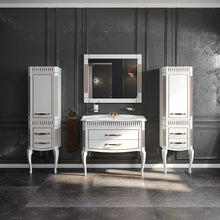 Mobilier de baie pe pardoseală Royal, Alb+auriu Aqua Rodos