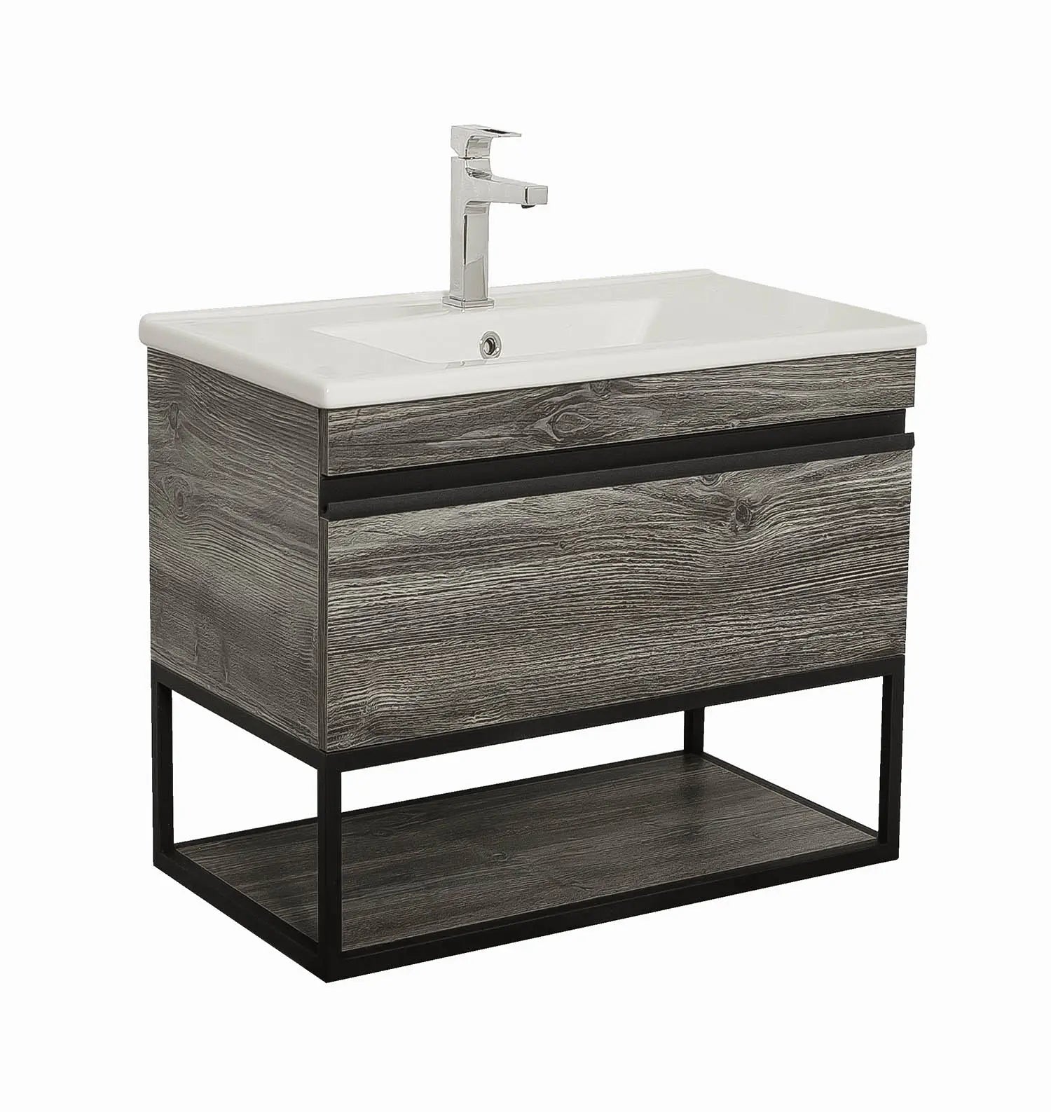 Mobilier de baie suspendat Loft Iron, Oak moras Aqua Rodos