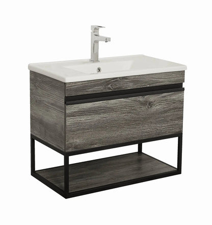Mobilier de baie suspendat Loft Iron, Oak moras Aqua Rodos
