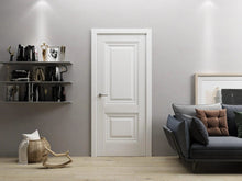 Ușă interior Elegant Lux albă – balamale ascunse, cu toc reglabil și design clasic-modern Omis