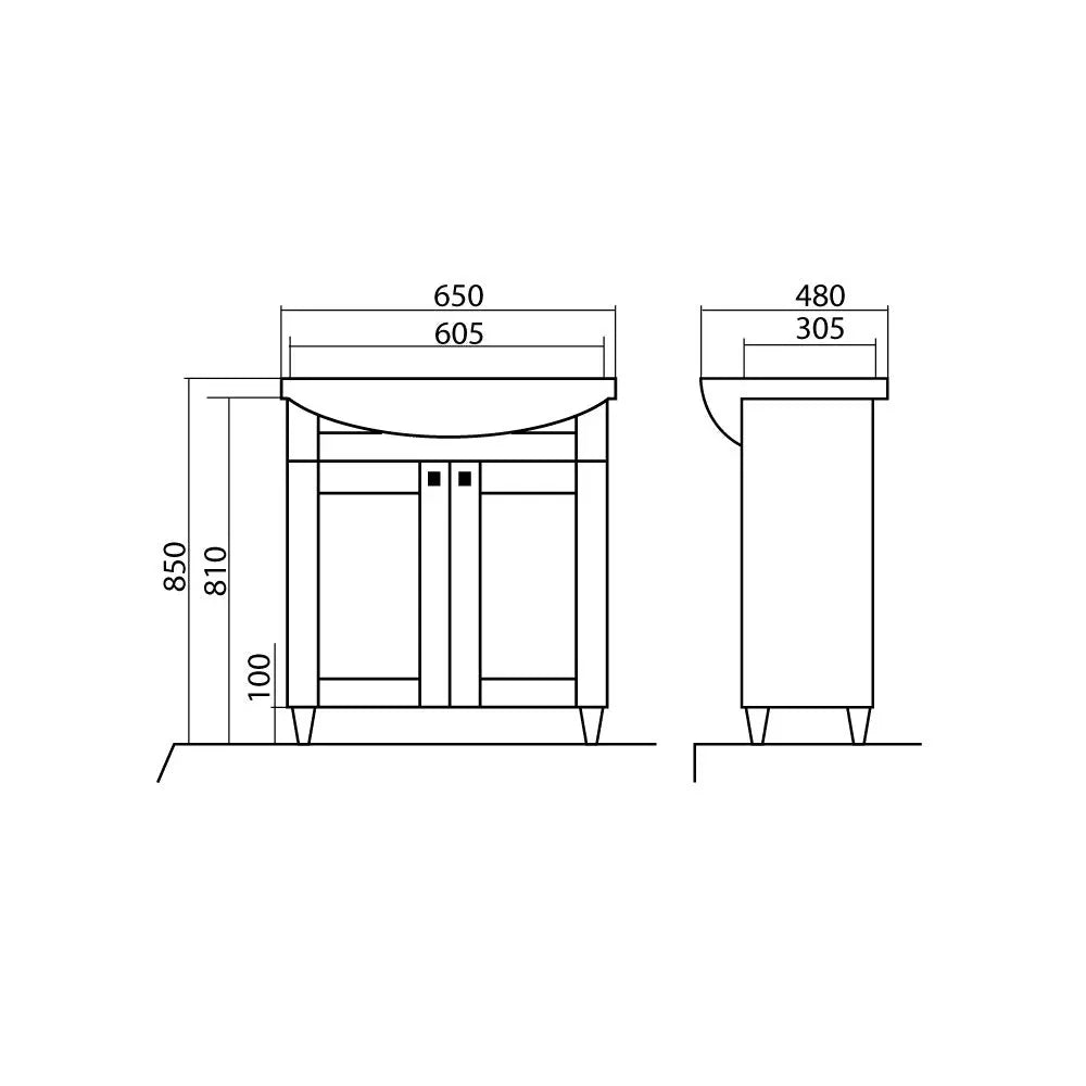 Mobilier de baie pe pardoseală Woodmix, Alb Aqua Rodos