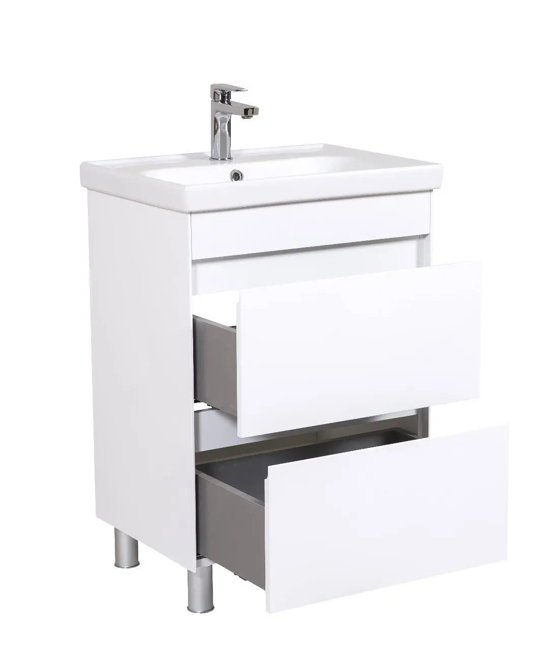 Mobilier de baie pe pardoseală Valencia Alb Aqua Rodos