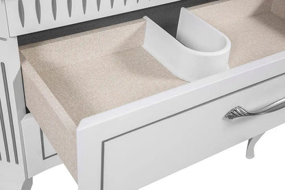 Mobilier de baie pe pardoseală Royal, Alb+argintiu Aqua Rodos