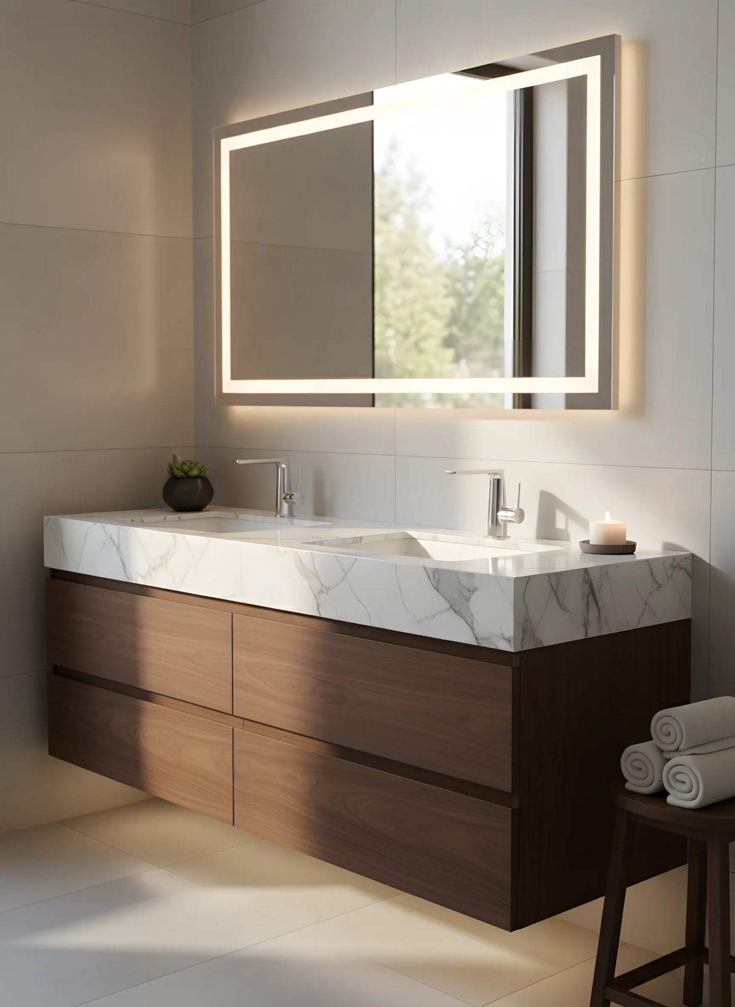 Baterie lavoar modernă – alamă solidă, crom inox