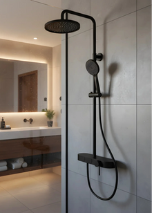 Duschset mit 2 Funktionen – Matt Schwarz, modernes Design aus Edelstahl