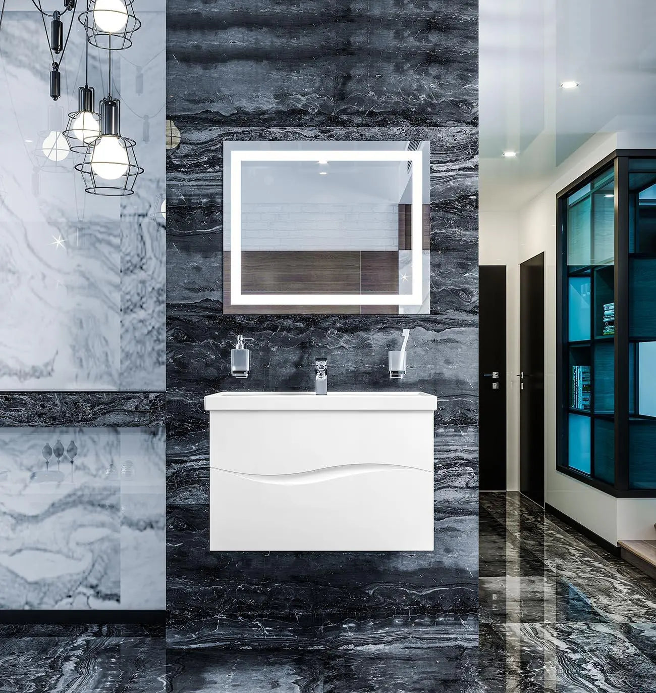 Mobilier de baie suspendat Alfa alb Aqua Rodos