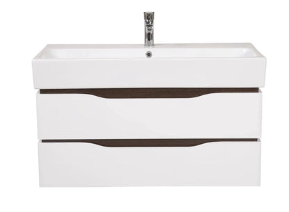 Mobilier de baie  suspendat  Venice, Alb+Wenge (Pinto) Aqua Rodos