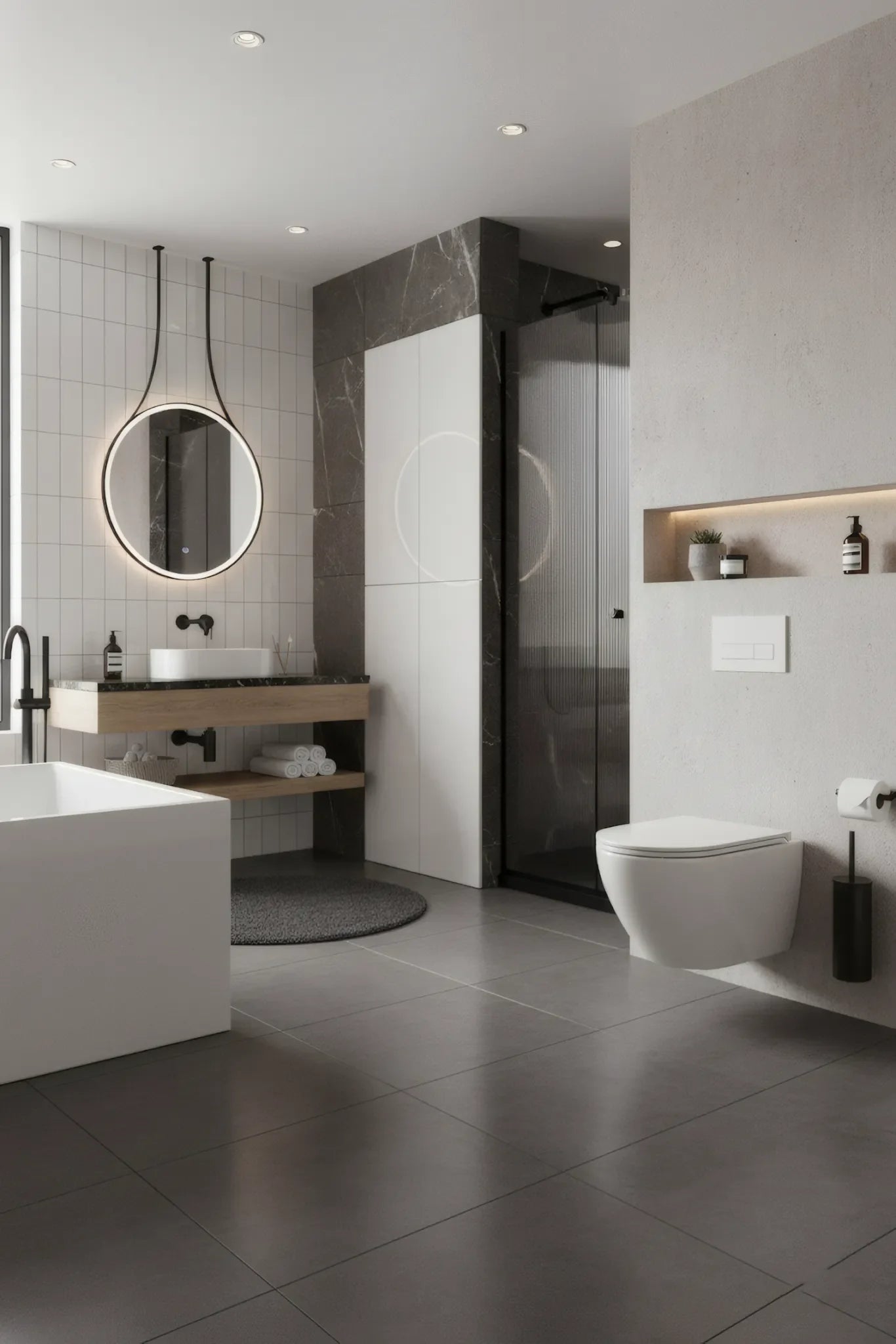 Hänge-WC Rimless White Glossy