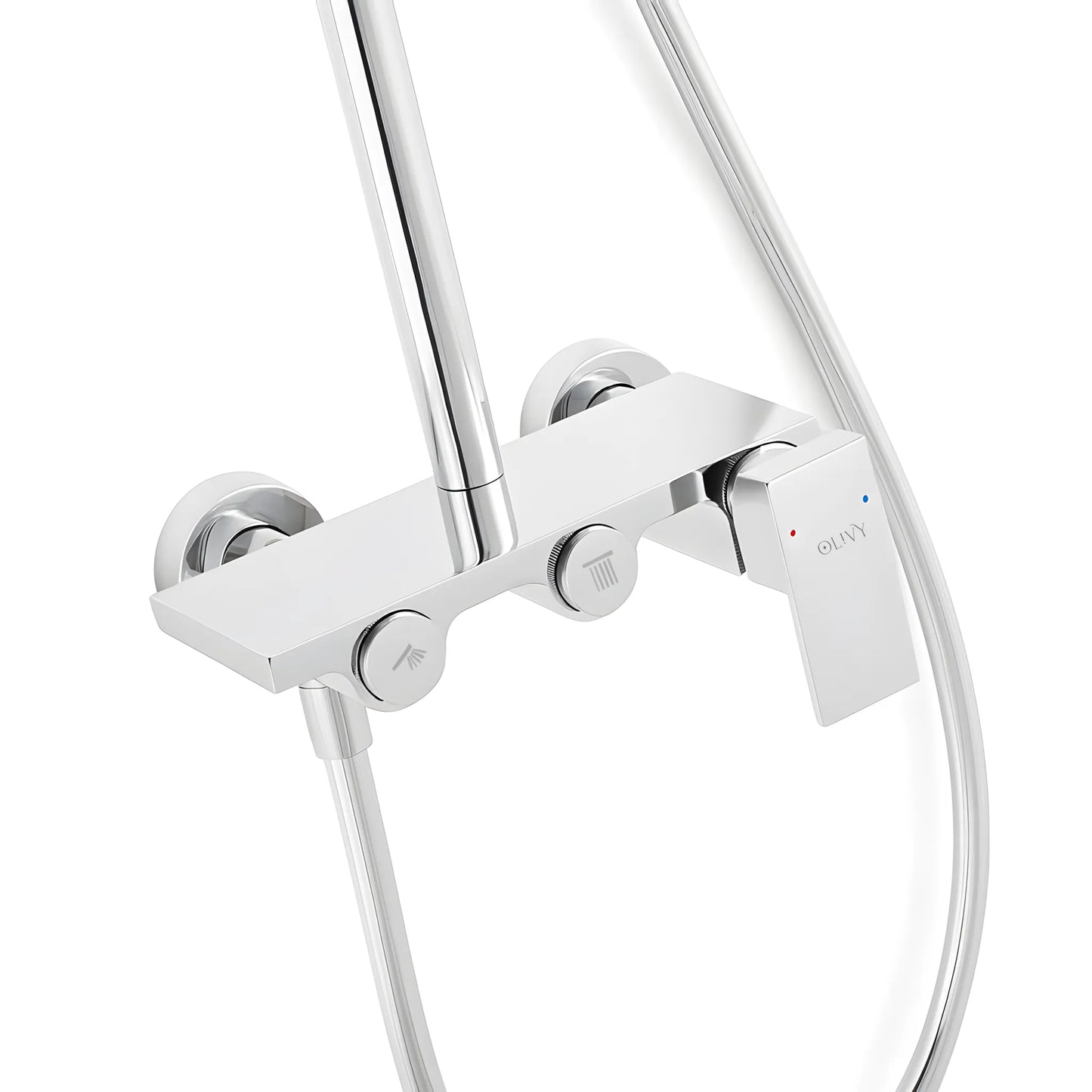 Hochwertiges Duschset mit 2 Funktionen – Messing, Hochglanz Chrom