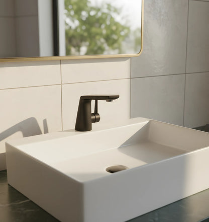 Moderne Waschtischarmatur – massives Messing, mattschwarzes Finish