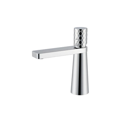 Waschbeckenarmatur Chrom glänzend – facettierte Details, modernes Design