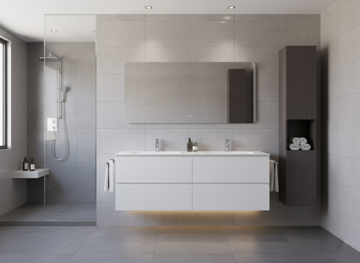 LED-Badezimmerspiegel H-1125 mit 3 Lichtfarben und Infrarotsensor