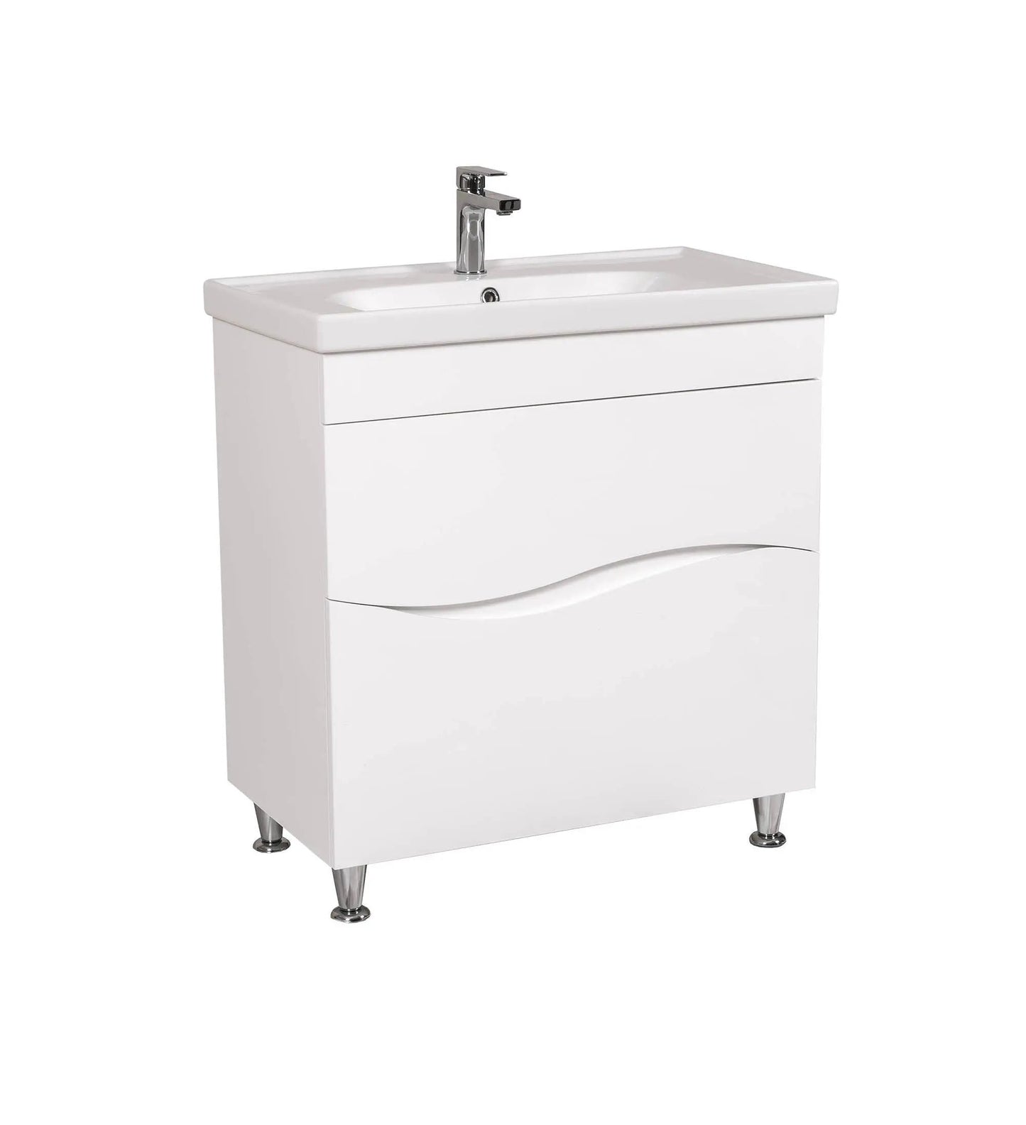 Mobilier de baie pe pardoseala Alfa alb Aqua Rodos
