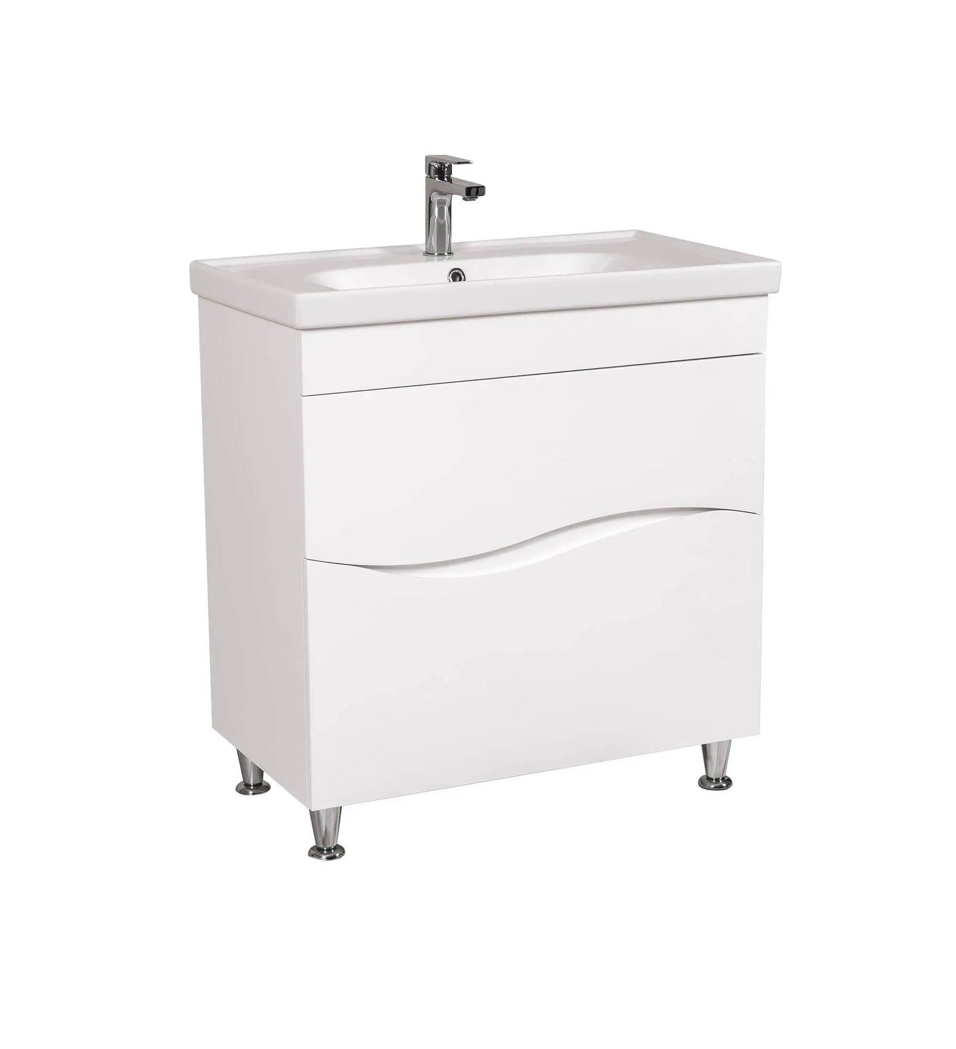 Mobilier de baie pe pardoseala Alfa alb Aqua Rodos