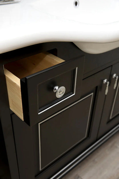 Mobilier de baie pe pardoseală Beatrice negru+crom Aqua Rodos
