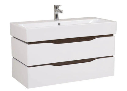 Mobilier de baie  suspendat  Venice, Alb+Wenge (Pinto) Aqua Rodos