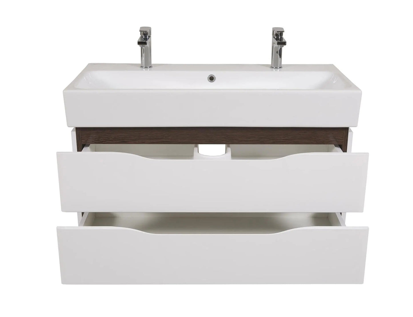 Mobilier de baie  suspendat  Venice , Alb+Wenge (Pinto 2 baterii) Aqua Rodos