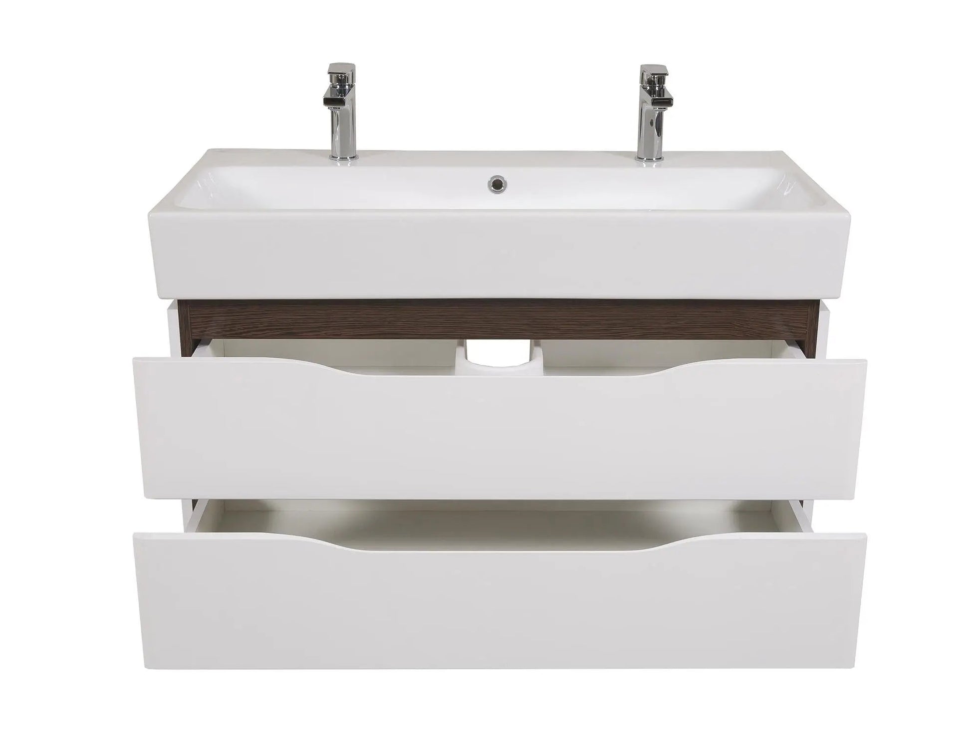 Mobilier de baie  suspendat  Venice , Alb+Wenge (Pinto 2 baterii) Aqua Rodos