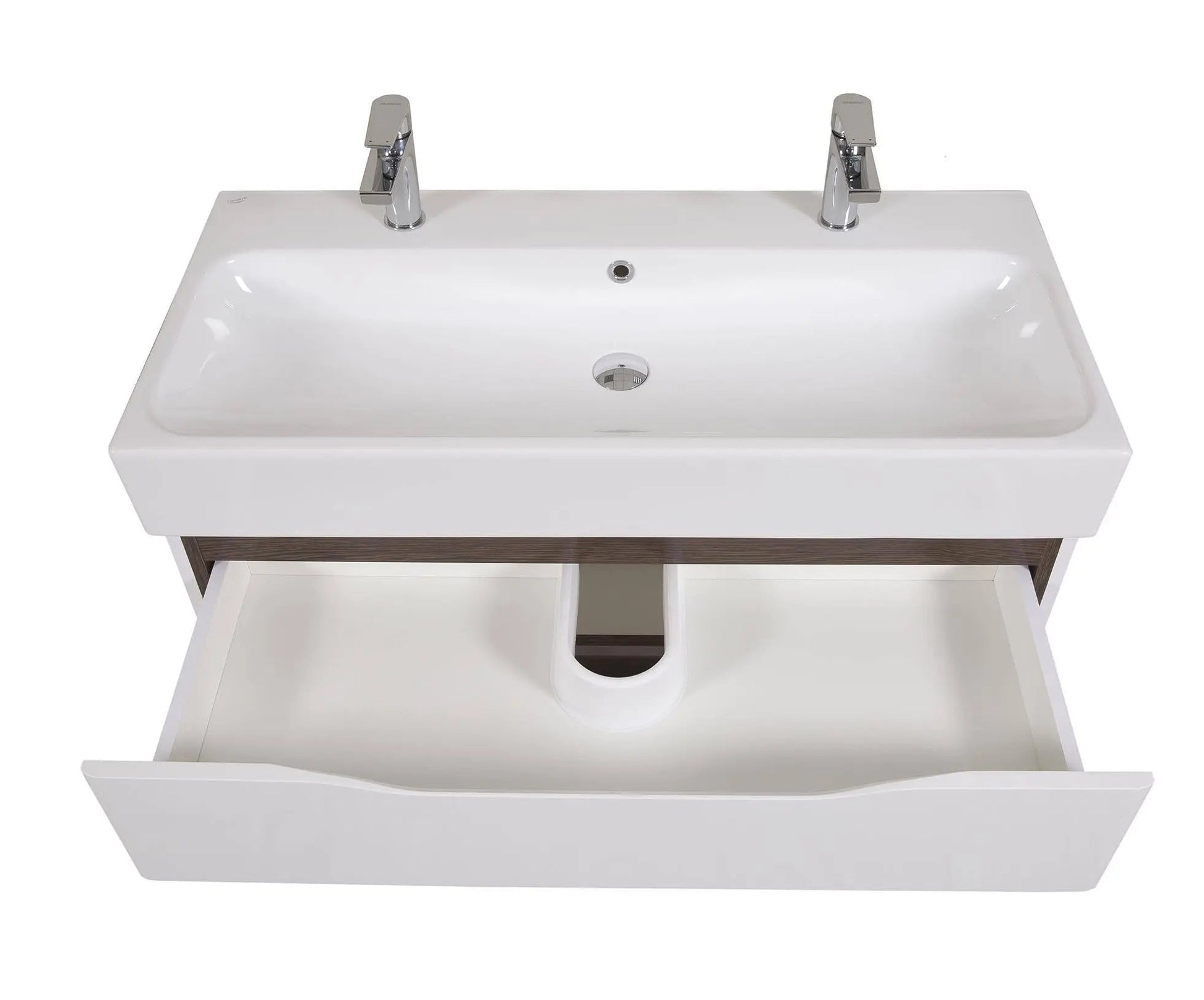 Mobilier de baie  suspendat  Venice , Alb+Wenge (Pinto 2 baterii) Aqua Rodos