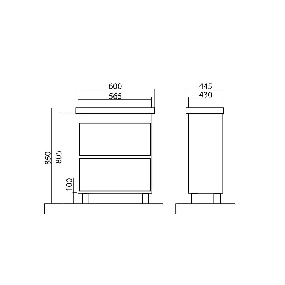 Mobilier de baie pe pardoseală Valencia Alb Aqua Rodos