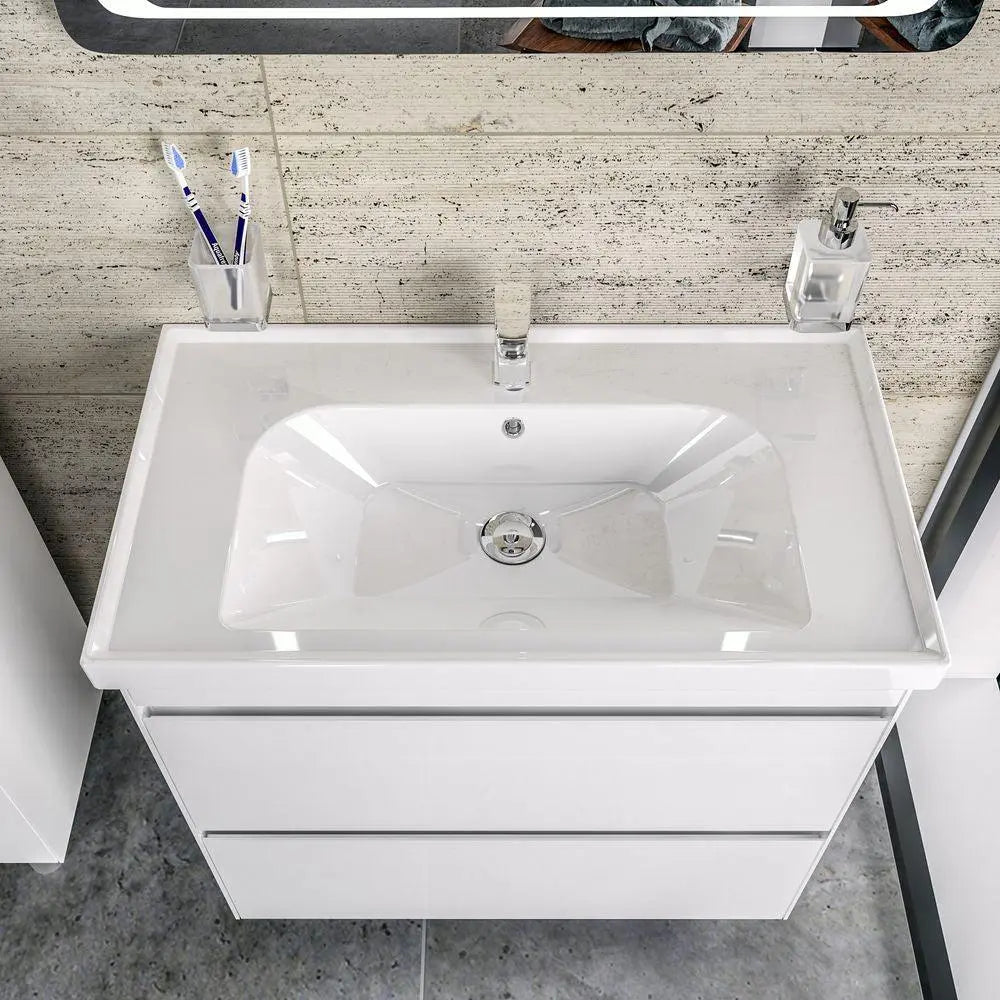 Mobilier de baie pe pardoseală Valencia Alb Aqua Rodos