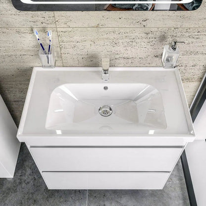 Mobilier de baie pe pardoseală Valencia Alb Aqua Rodos
