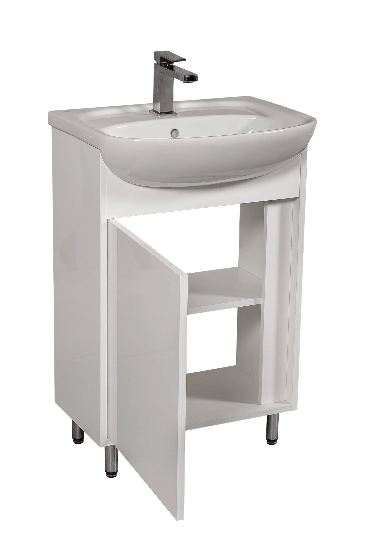 Mobilier de baie pe pardoseală Terra, Alb Aqua Rodos