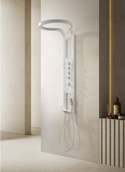 Duschpaneel White Round – Premium-Design mit Wasserfall-Dusche und mehreren Funktionen