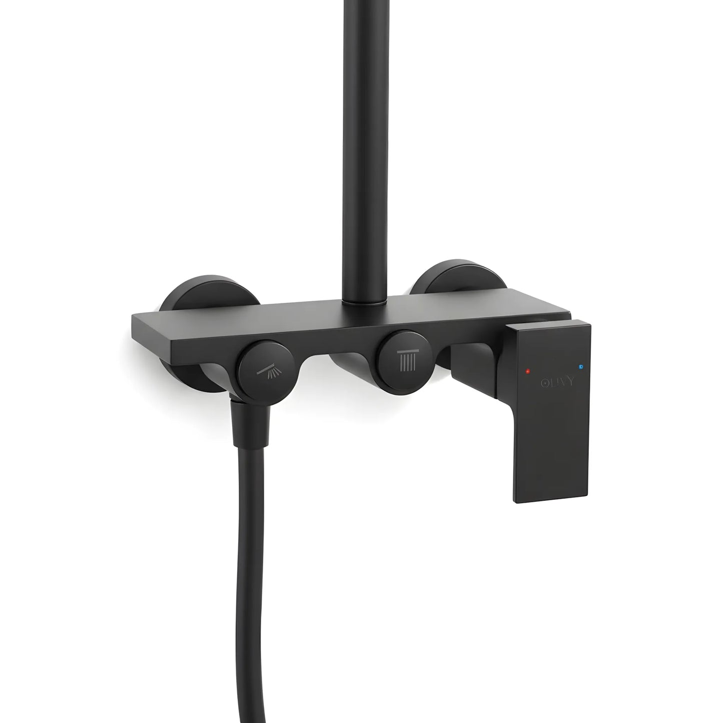 Duschset mit 2 Funktionen – Matt Schwarz, modernes Design aus massivem Messing