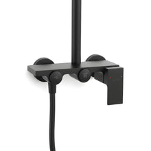 Duschset mit 2 Funktionen – Matt Schwarz, modernes Design aus massivem Messing