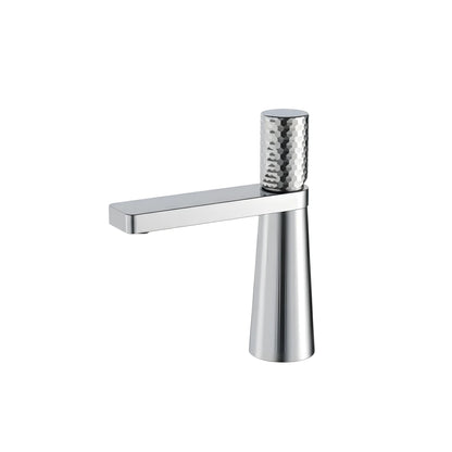 Waschbeckenarmatur Chrom glänzend – gehämmerte Struktur, modernes Design