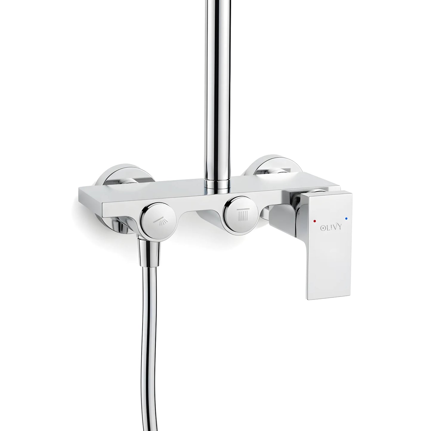 Hochwertiges Duschset mit 2 Funktionen – Messing, Hochglanz Chrom