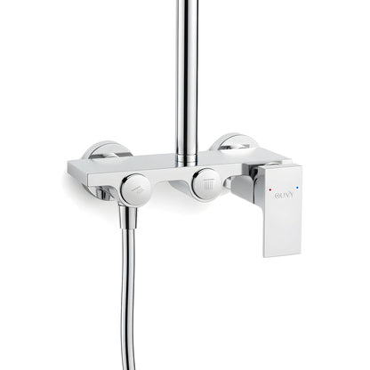 Hochwertiges Duschset mit 2 Funktionen – Messing, Hochglanz Chrom