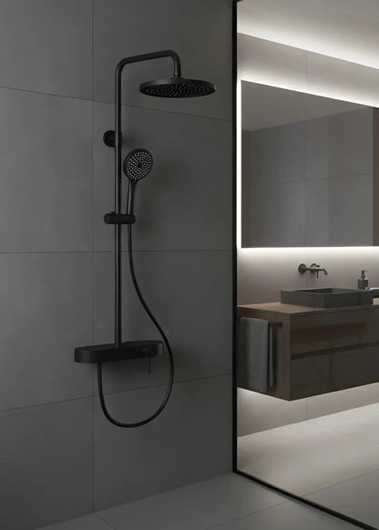 Duschset mit 2 Funktionen – Matt Schwarz, modernes Design aus Edelstahl
