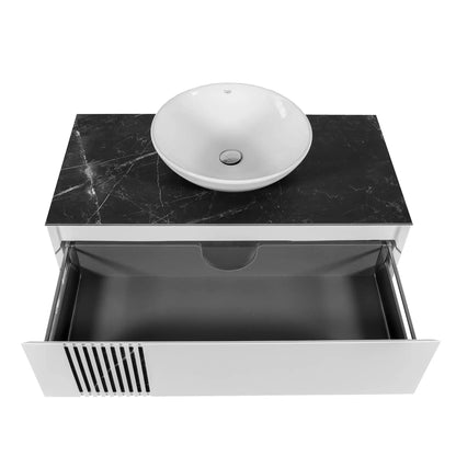 Mobilier de baie suspendat Manhattan (Zero), Alb Aqua Rodos