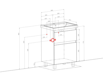 Mobilier de baie pe pardoseala Elite, Alb Mat Aqua Rodos