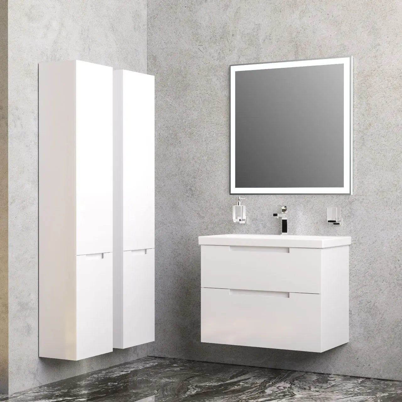 Mobilier de baie suspendat Infinity, Alb Aqua Rodos