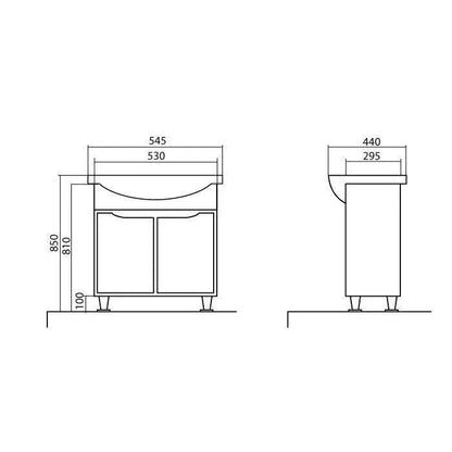 Mobilier de baie pe pardoseală Rodors, Alb Aqua Rodos