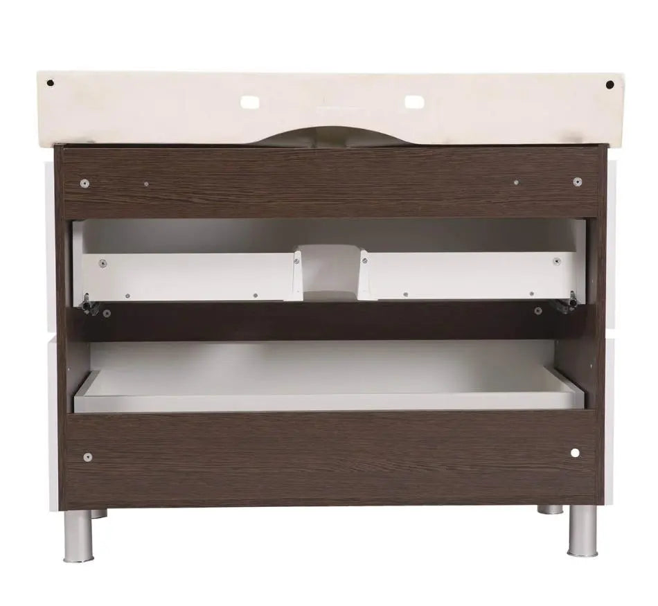 Mobilier de baie pe pardoseală Venice, Alb+Wenge (Pinto) Aqua Rodos