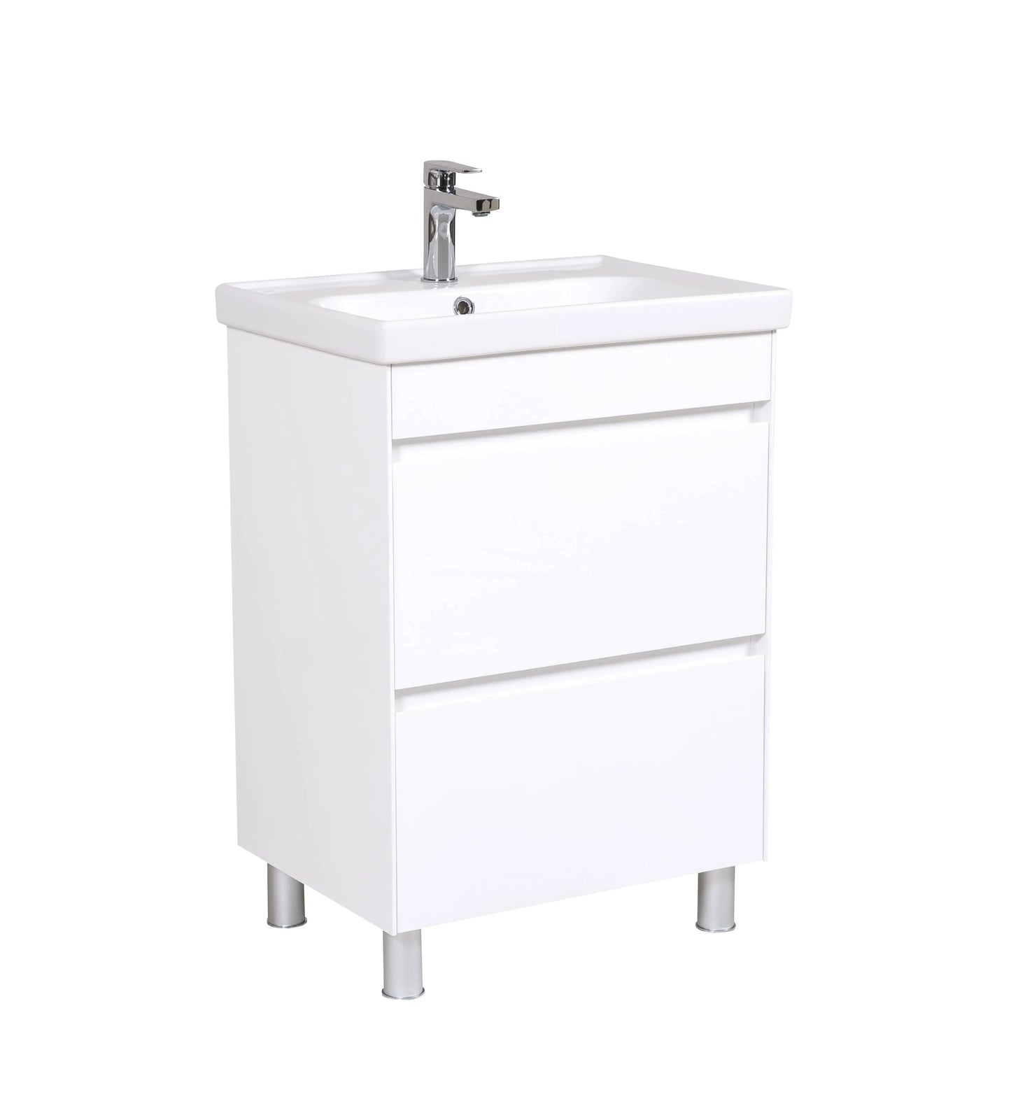 Mobilier de baie pe pardoseală Valencia Alb Aqua Rodos